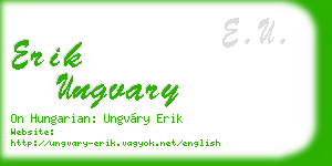 erik ungvary business card